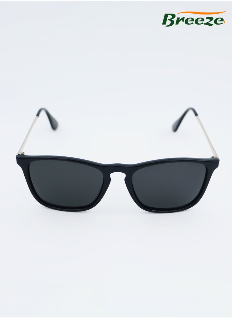 Breeze Polarized Sunglasses for men and women Eye UV protection Retro frame Black eyewear  - Image 1
