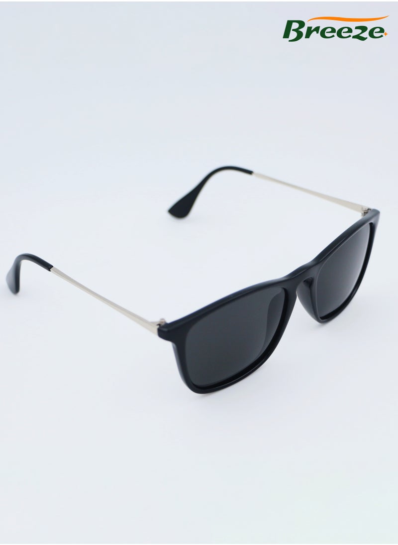 Breeze Polarized Sunglasses for men and women Eye UV protection Retro frame Black eyewear  - Image 2