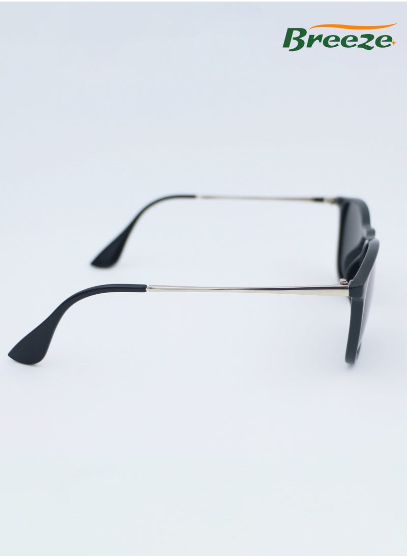 Breeze Polarized Sunglasses for men and women Eye UV protection Retro frame Black eyewear  - Image 3