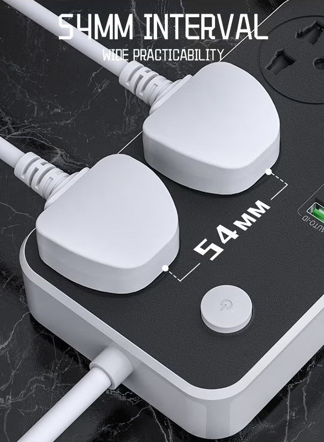 Power Strips Extension Cord 3 Outlets Power Socket with 6 USB Ports Universal Charging Socket with 2M Bold Extension Cord - Image 3