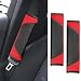 ongfuwu 2PCS Car Seat Belt Cover Pad Soft Carbon Fiber Leather Seatbelt Shoulder Protector for a More Comfortable Driving Universal Safety Belt Strap Cover to Protect Your Neck Red - Image 2