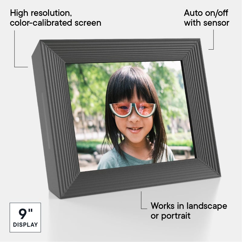 AURA Aura Mason WiFi Digital Picture Frame | Wirecutter's Best Digital Frame for Gifting | Send Photos from Your Phone | Quick, Easy Setup in Aura App | Free Unlimited Storage | Black  - Image 3