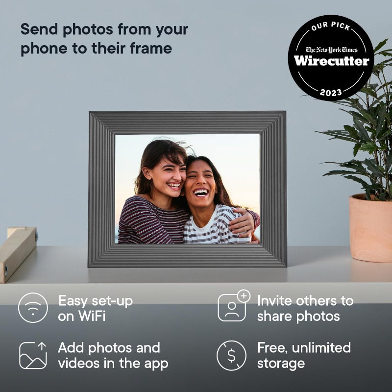 AURA Aura Mason WiFi Digital Picture Frame | Wirecutter's Best Digital Frame for Gifting | Send Photos from Your Phone | Quick, Easy Setup in Aura App | Free Unlimited Storage | Black  - Image 2