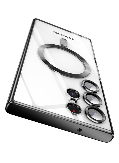 Galaxy S24 Ultra Magsafe Case Support Wireless Charging Clear Magnetic Case Camera Lens Protection Anti Scratch Shockproof Case Compatible with Samsung Galaxy S24 Ultra Case Cover 6.8 inch