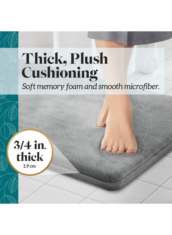 Genteele Memory Foam Bath Mat Non Slip Absorbent Super Cozy Velvet Bathroom Rug Carpet (20 inches X 32 inches, Grey) - Image 4