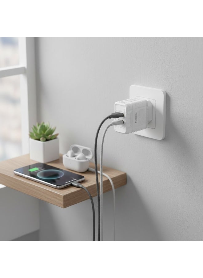 فونينج شاحن FONENG EU57 ثنائي USB‏ – شحن سريع 2.4A لكل منفذ – أمان عالي مع شريحة IC – استخدام عالمي بقدرة 12W - Image 4