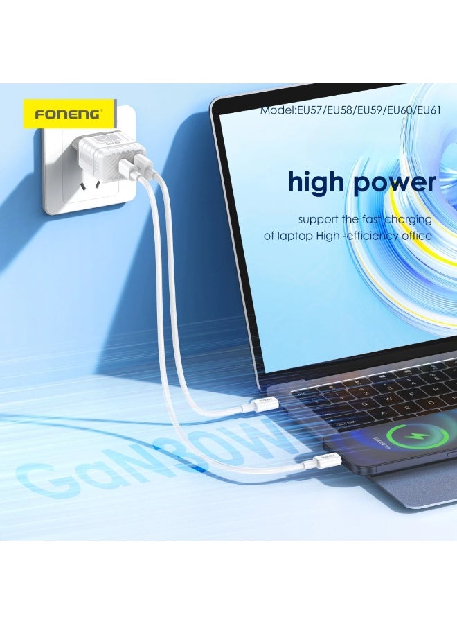 فونينج شاحن FONENG EU57 ثنائي USB‏ – شحن سريع 2.4A لكل منفذ – أمان عالي مع شريحة IC – استخدام عالمي بقدرة 12W - Image 3