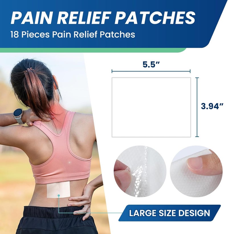 Sumifun لصقات سومي فون 4 ليدوكائين بالإضافة إلى 1 منتول لتخفيف الألم - أقصى قوة لتخفيف آلام الظهر لآلام الرقبة والركبة والمفاصل وآلام الأعصاب والكتف - عدد كبير 18 - Image 4