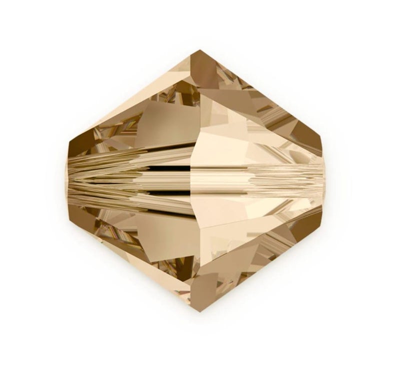 200pcs Authentic Preciosa 4mm 016 Inch Small Faceted Bicone Crystal Loose Beads Crystal Honey Golden Shadow Compatible with Swarovski Elements Crystals for Jewelry Making PreB428