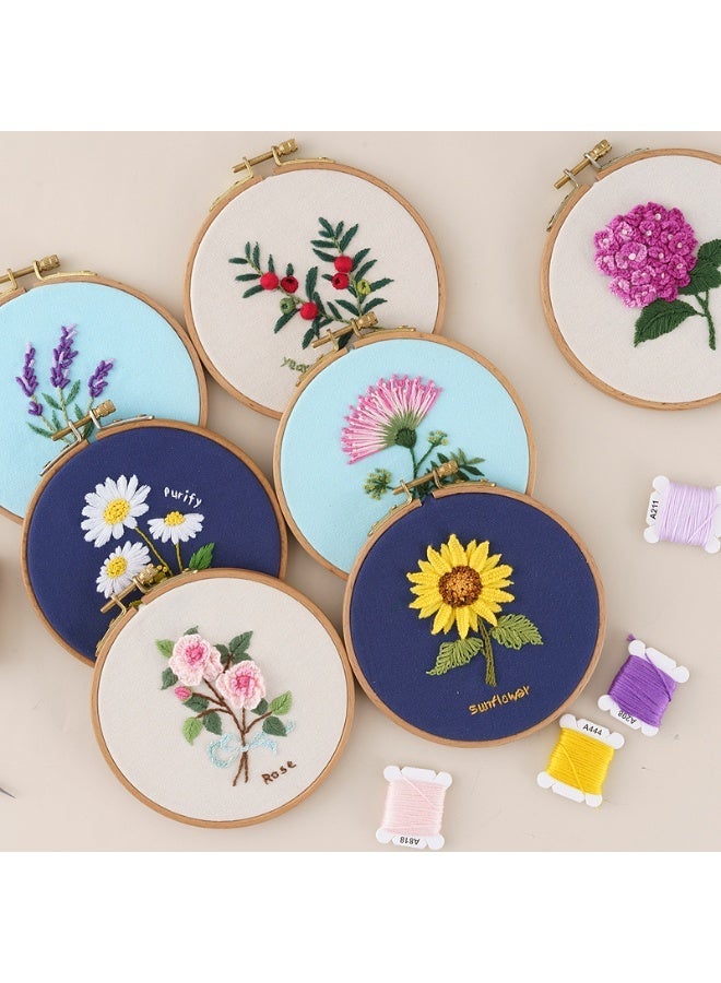 Embroidery Kit for Beginners Adults and Kids, Flower-Chrysanthemum Embroidery Kit Cross Stitch Kits for Beginner Stamped Embroidery Pattern Flowers Chrysanthemum - Image 3