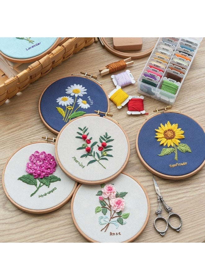 Embroidery Kit for Beginners Adults and Kids, Flower-Chrysanthemum Embroidery Kit Cross Stitch Kits for Beginner Stamped Embroidery Pattern Flowers Chrysanthemum - Image 2