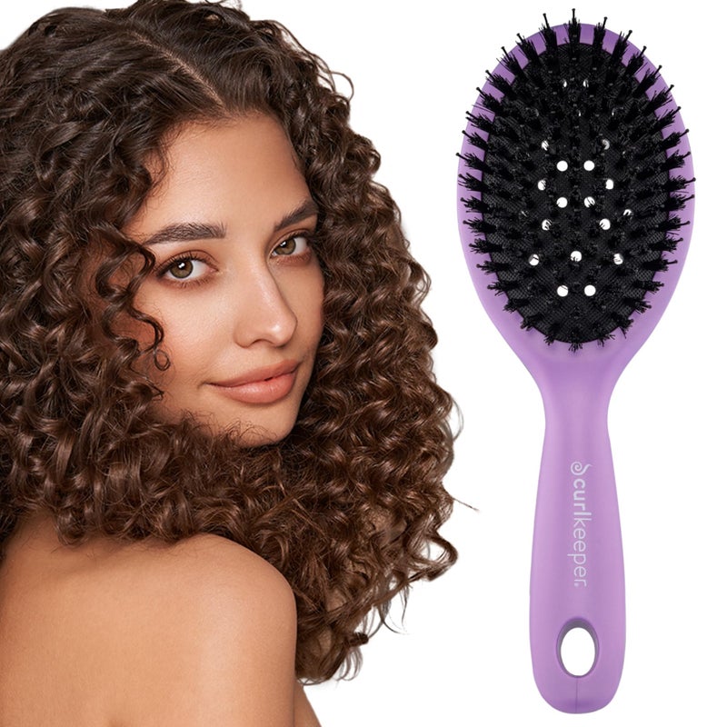 Curl Keeper Styling Brush - Gently Distributes Products and Oils from Roots, Deep Bristles for Thick Hair - Lightweight Hair Accessory - Image 1