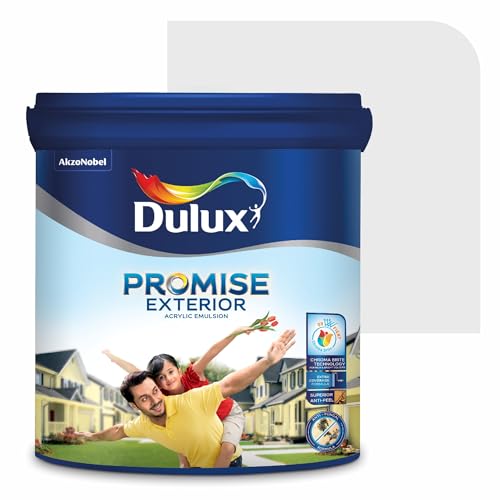 Dulux Promise Exterior Emulsion Paint (1L, Crystal)Ideal for exterior wall paint, smooth finish, anti-peel & anti-crack, perfect for dry to moderate climates, 3-year warranty - Image 1