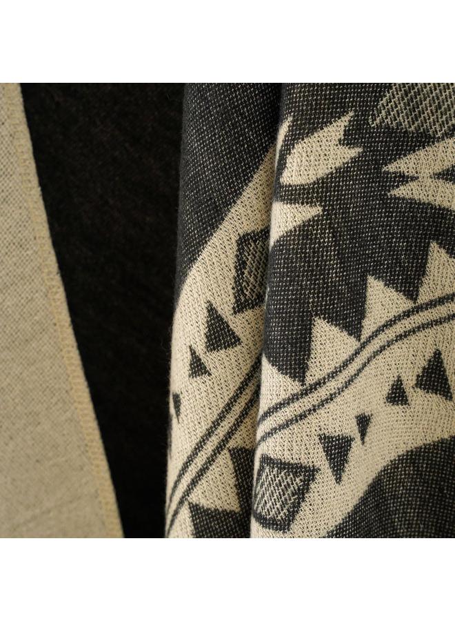 KOWVOWZ Women'S Shawl Wrap Vintage Pattern Tassel Poncho Warm Open Front Casual Cardigan Fashion Women'S Shawl - Image 3