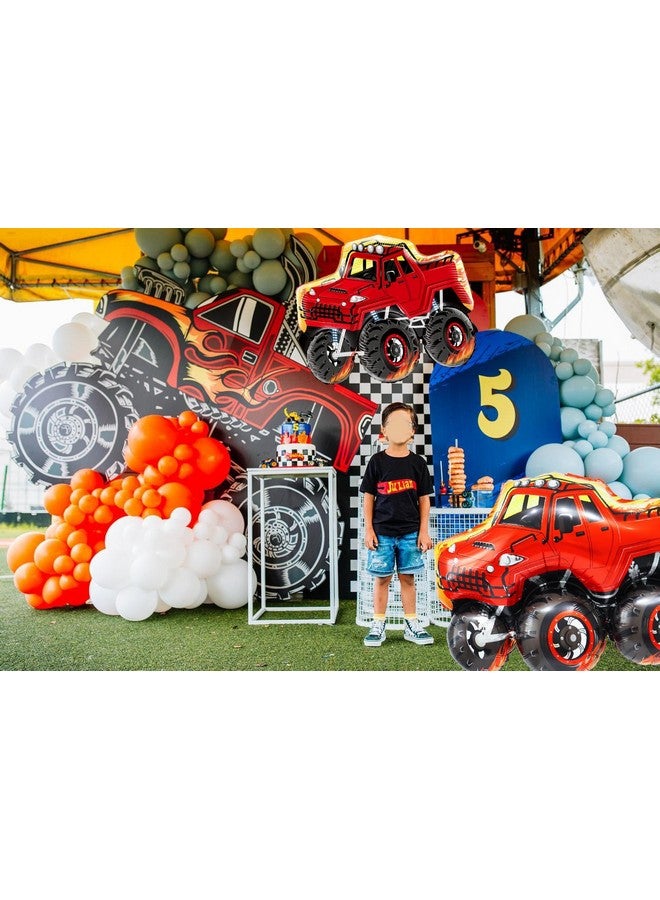 CYMYLAR Monster truck theme birthday party decorations Monster Truck Balloons,red truck balloons for kids truck theme birthday/babyshower party decor  - Image 5