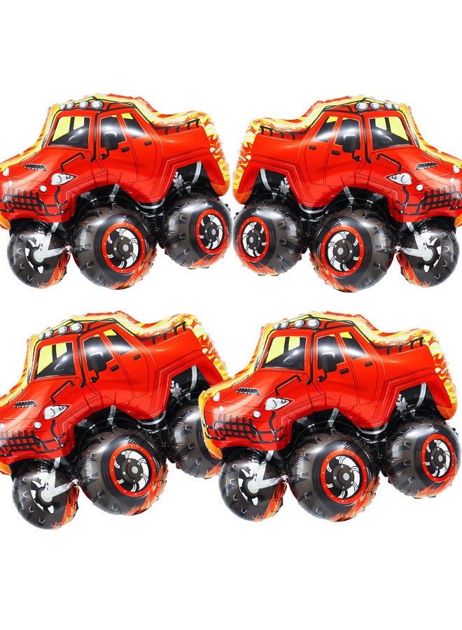CYMYLAR Monster truck theme birthday party decorations Monster Truck Balloons,red truck balloons for kids truck theme birthday/babyshower party decor  - Image 1