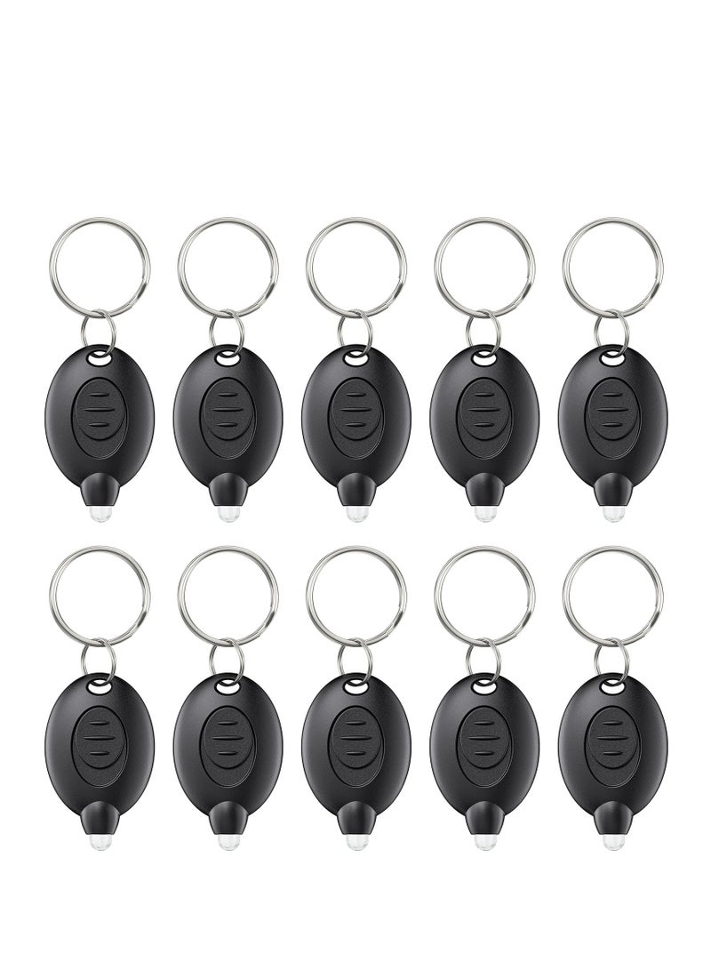 Excefore Mini LED Keychain, 10 Pcs Mini LED Keychain Flashlight, 12 Lumen Portable Ultra Bright Battery Powered, for EDC Outdoor Camping Hiking and Emergency Lighting  - Image 1