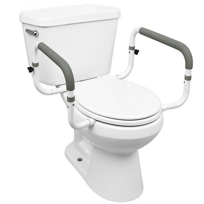 TOILET SAFETY FRAME TOILET SAFETY RAILS WITH ADJUSTABLE WIDTH TOILET RAILS FOR ELDERLY HANDICAP HOME HEALTH CARE EQUIPMENT AFTER SURGERY SUPPORTS 300LBS