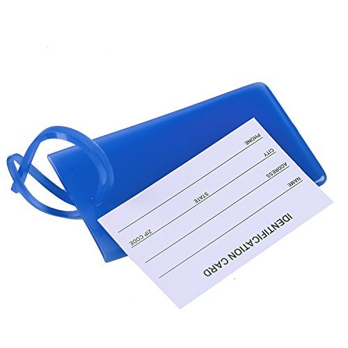 AI-DEE 2 Packs Colorful Flexible Travel Luggage Tags for Baggage Bags/Suitcases - Name ID Labels Set for Travel - Blue - Image 3