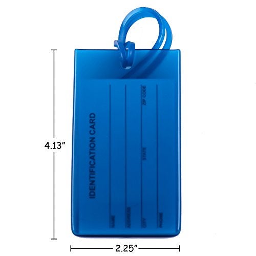AI-DEE 2 Packs Colorful Flexible Travel Luggage Tags for Baggage Bags/Suitcases - Name ID Labels Set for Travel - Blue - Image 2