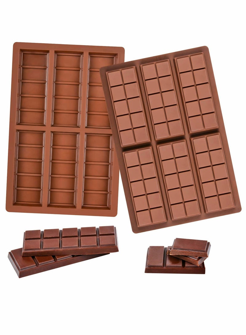 Flexible Silicone Chocolate Molds - Rectangle Baking Moulds for Hot Chocolate, Set of 2 - Image 1