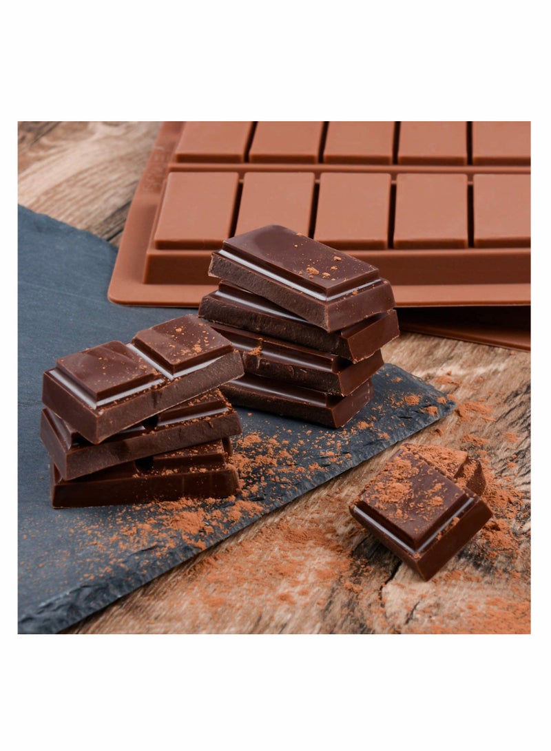 Flexible Silicone Chocolate Molds - Rectangle Baking Moulds for Hot Chocolate, Set of 2 - Image 5
