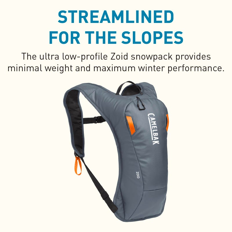 CamelBak Zoid Snow Hydration Pack 70oz, Grey/Orange - Image 2