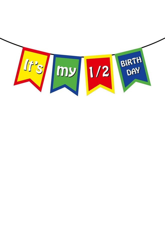 Funcart Funcart It's My 1/2 Birthday Multi Color Banner for Half Birthday Decoration/Half Birthday Decoration/6 Month/Half Way to One  - Image 3