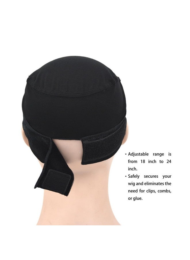 YTBYT Wig Grip Cap For Women Wig Grip Bands With Cap 2-In-1 Adjustable Comfortable Wig Caps For Lace Front Wig (Black) - Image 2