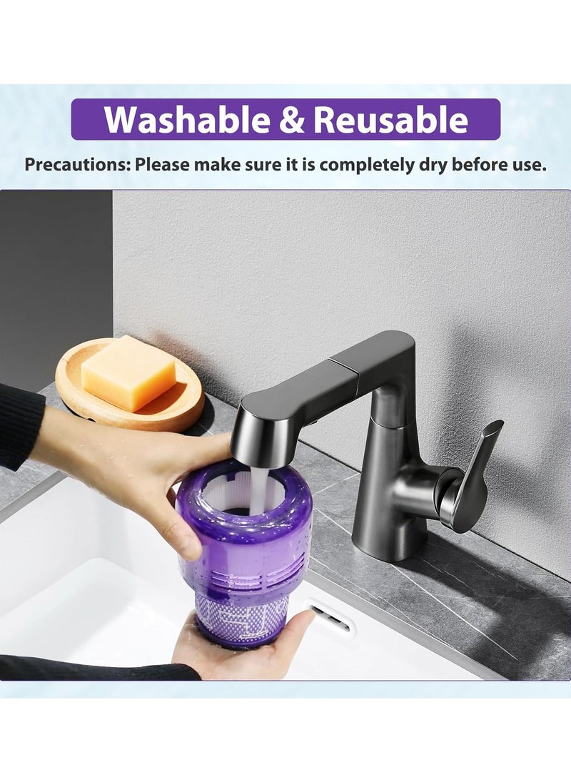 فلتر بديل V11 متوافق مع Dyson V11 Torque Drive وV11 ​​Animal وV11 ​​Complete وV11 ​​Extra وV15 Detect Submarine، عبوة واحدة من الفلتر وفرشاة تنظيف واحدة