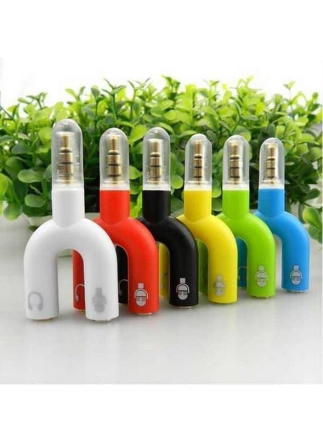 MY SOUQ MySouq-Store 1Pic - U Shaped 3.5mm Stereo Audio Earphone Mic Splitter Adapter Highly Practical - Black - Image 2