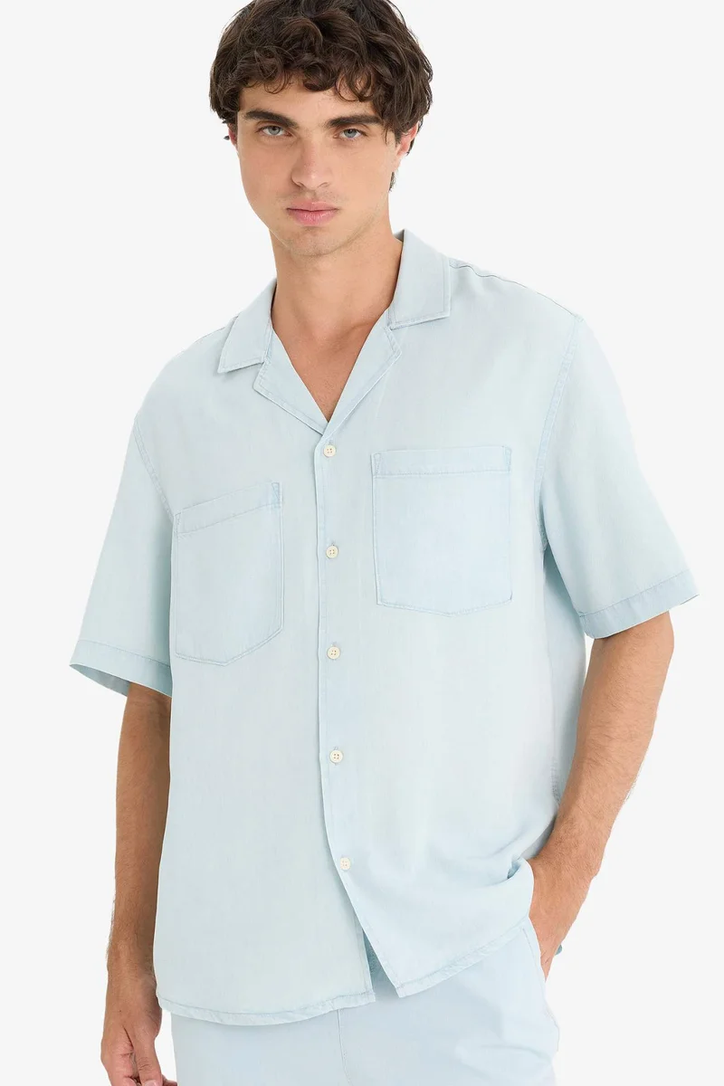 DeFacto Relax Fit Short Sleeve Cotton Shirt