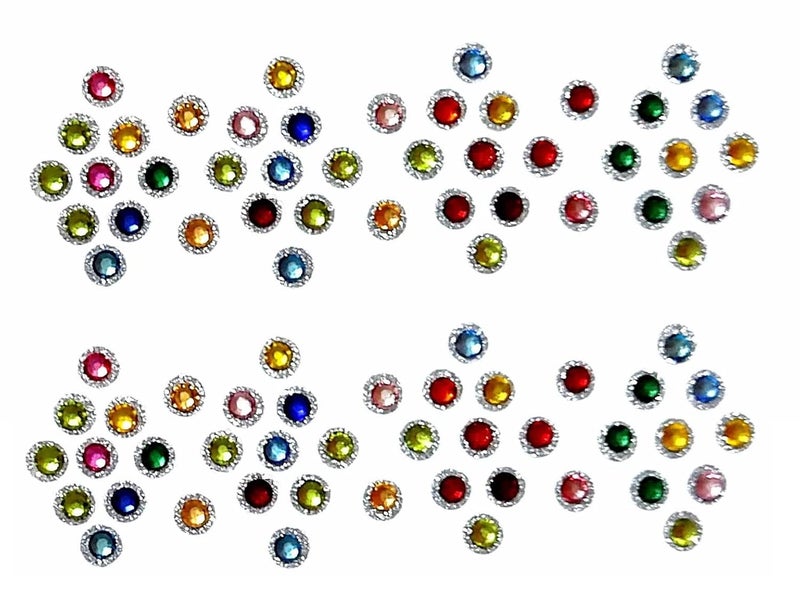 DeLegarde Rhinestone Bindis Multicolor Stone bindi Wedding makeup for Girls Kids Women - Image 2