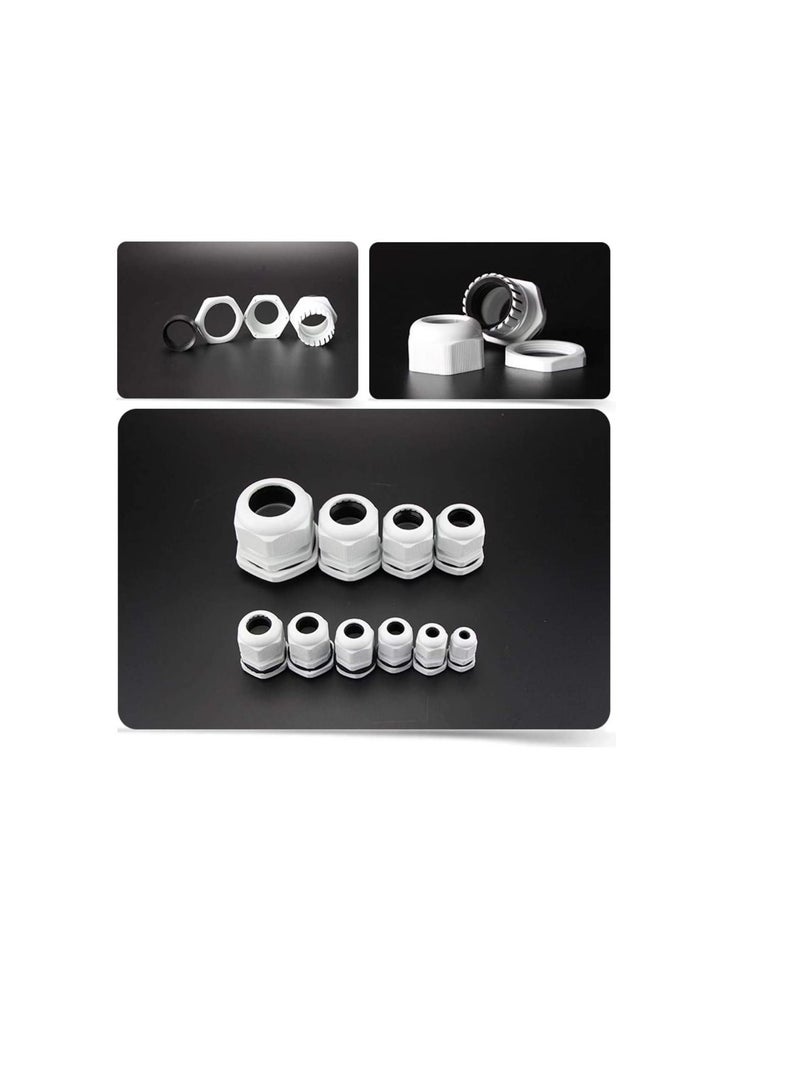 PG Gland White Pack of 5 pcs, Dust Proof Nylon Cable Gland With Locknut Ideal For Junction/connection Boxes Electrical Power, Tele & Data Cables, Instrumentation Control (PG-32) - Image 2