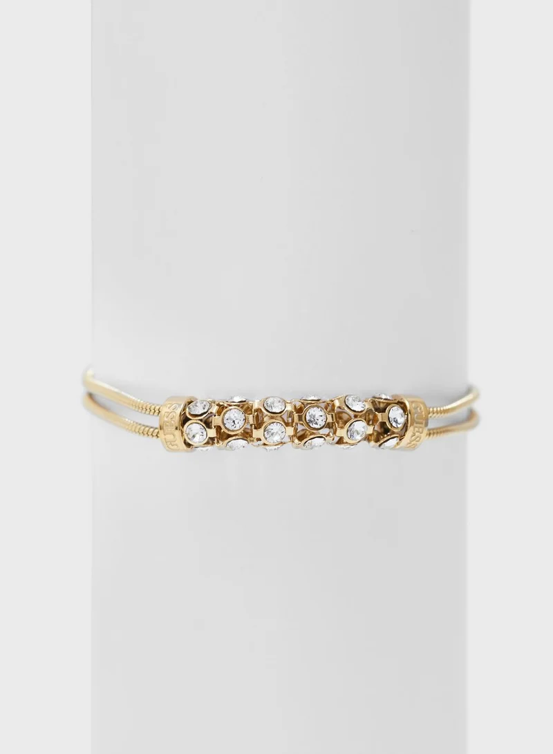 GUESS Mid Coil & Crystals Double Bracelet