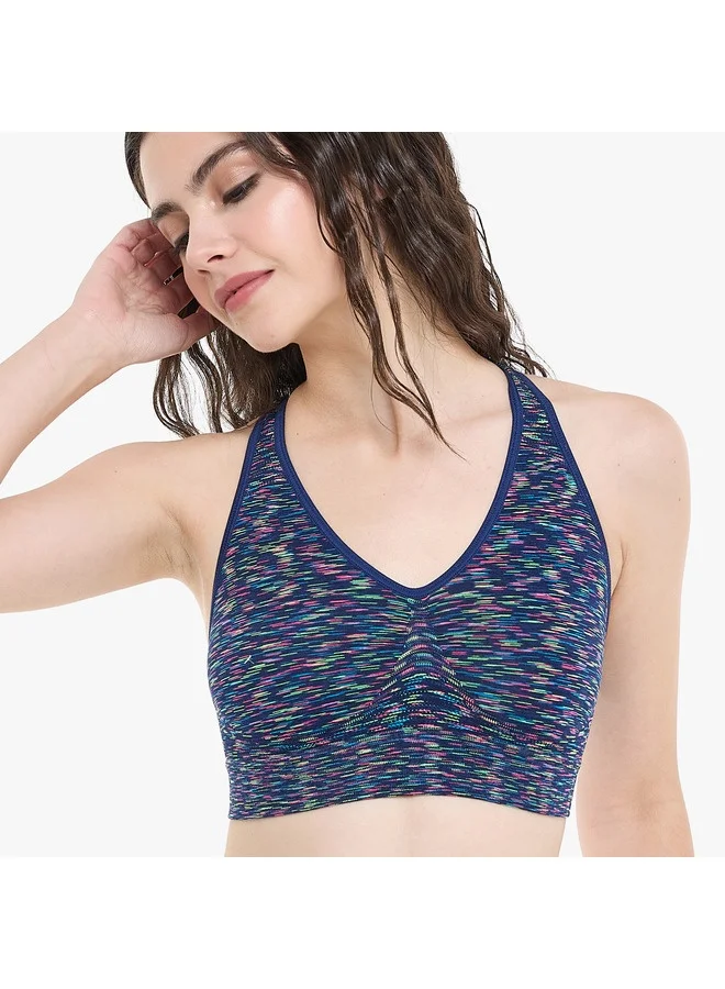 Hanes Hanes Womens Get Cosy Racerback Bra in the Navy Space Dye Large