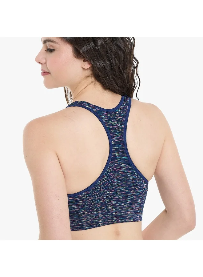 Hanes Hanes Womens Get Cosy Racerback Bra in the Navy Space Dye Large
