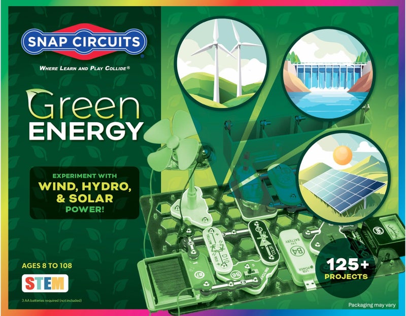 Snap Circuits Green Energy Electronics Exploration Kit | Over 125 Exciting STEM Projects | Full Color Project Manual | 45+ Snap Circuits Parts | STEM Educational Toys for Kids 8+ - Image 1