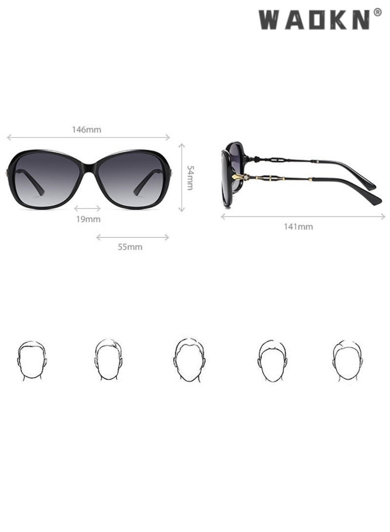 WAOKN Women's Fashion Polarized Butterfly Sunglasses, UV400 Protection Sun Glasses Rhinestones Decoration,Fashion Anti-Glare Glasses for Women Driving, Fishing, Golfing, Traveling - Image 5