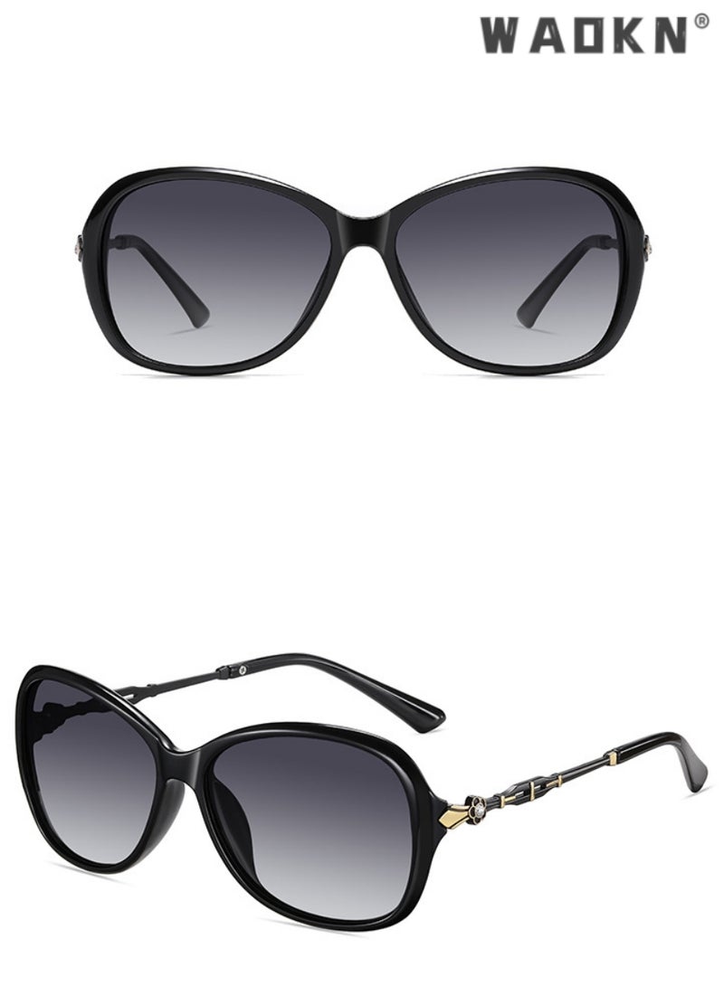 WAOKN Women's Fashion Polarized Butterfly Sunglasses, UV400 Protection Sun Glasses Rhinestones Decoration,Fashion Anti-Glare Glasses for Women Driving, Fishing, Golfing, Traveling - Image 2