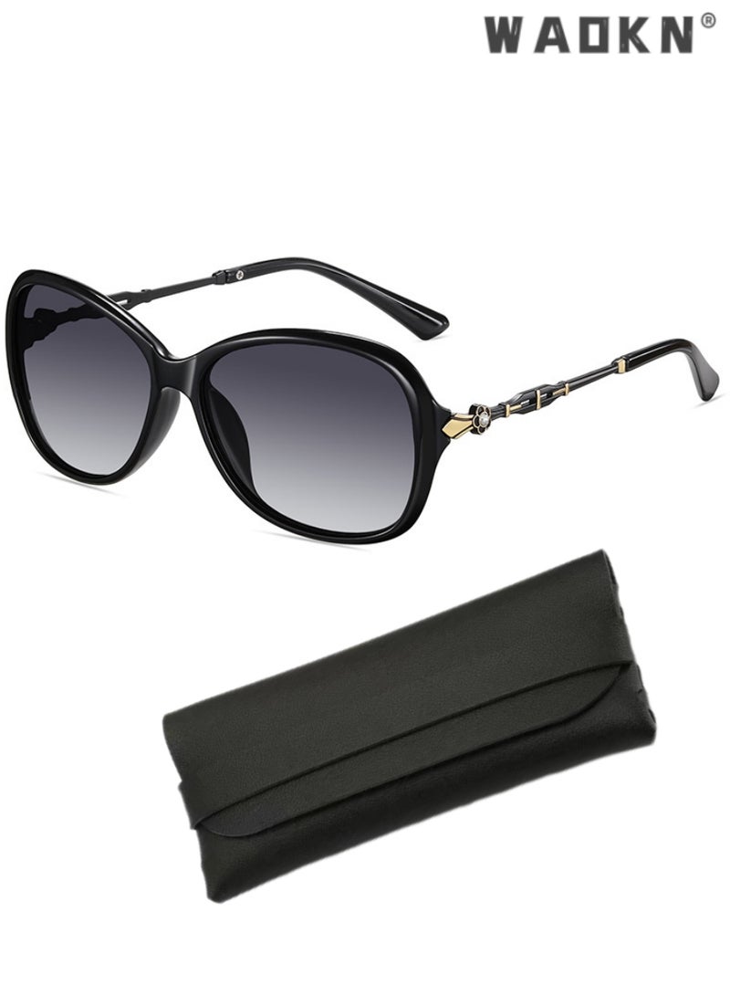 WAOKN Women's Fashion Polarized Butterfly Sunglasses, UV400 Protection Sun Glasses Rhinestones Decoration,Fashion Anti-Glare Glasses for Women Driving, Fishing, Golfing, Traveling - Image 1