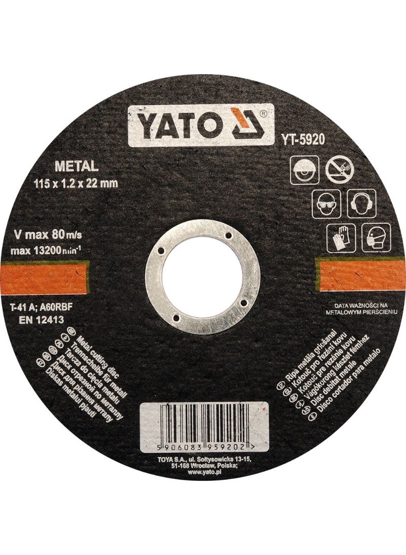 YATO Metal Cutting Disc 115x1.2x22mm  YT-5920