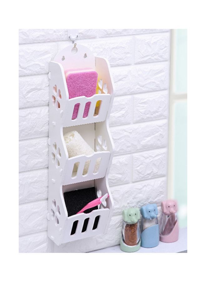 NIBEMINENT 3-Tier Qiangtie Bathroom Storage Rack White 45x15x11centimeter - Image 3