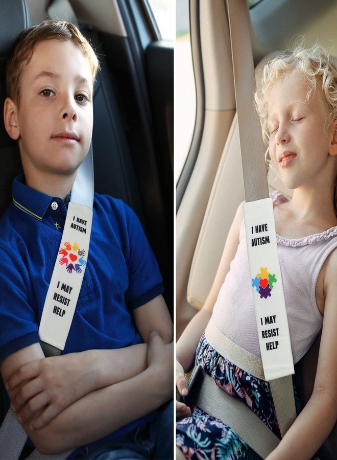 Moukeren 4 Pack Autism Seat Belt Cover Non Verbal Autism Awareness Car Seat Covers Puzzle Sign and Awareness Designs for Child in Vehicle Truck Van SUV Compatible with Car - Image 5