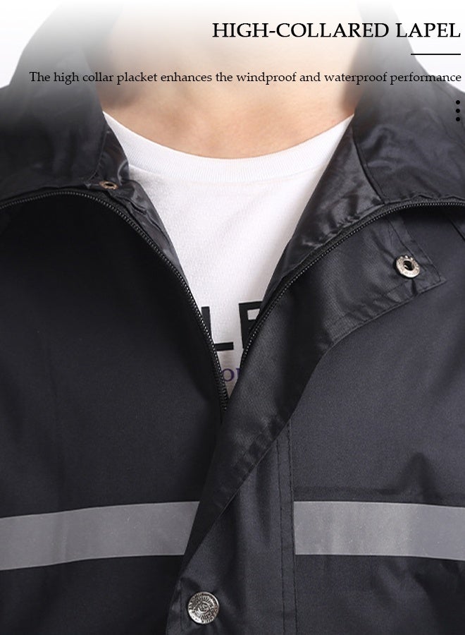 Rain Suit Jacket & Trouser Suit Raincoat Hooded Rain Poncho Lightweight Emergency Jacket for Men & Women Outdoor All-Sport Waterproof Breathable Anti-storm image 6