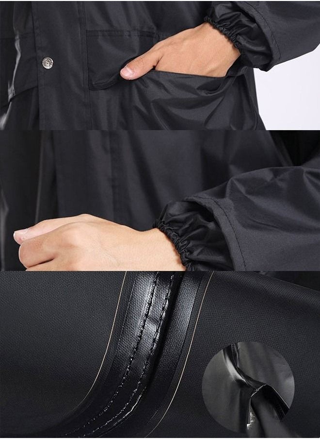 DUNISO - Rain Suit Jacket & Trouser Suit Raincoat Hooded Rain Poncho Lightweight Emergency Jacket for Men & Women Outdoor All-Sport Waterproof Breathable Anti-storm - Image 1