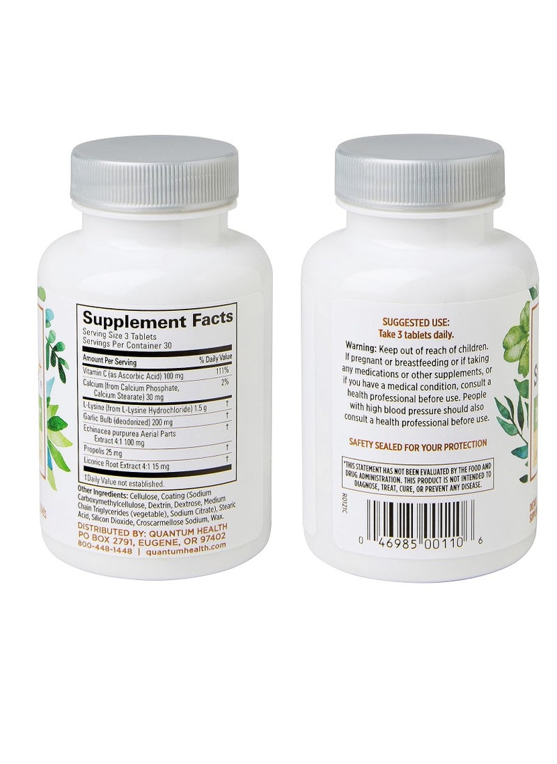 كوانتوم هيلث SuperLysine+ تركيبة متقدمة لدعم المناعة، 90 قرصًا  - Image 2