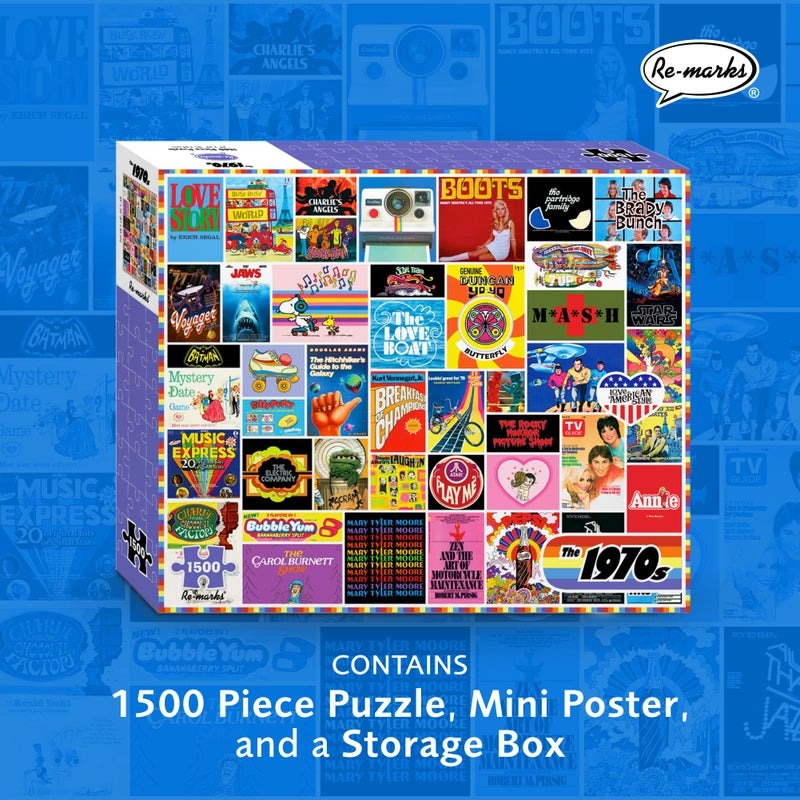 Re-Marks Remarks 1970s Pop Culture Puzzle 1500 Pieces for All Ages - Image 3