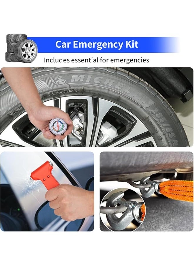 Car Jack Kit Scissor Jack for Car 2 Ton (4409 Lbs) - Complete 15-Piece Tire Changing Kit with Lug Wrench - Essential Car Emergency Tool for Truck & SUV - Image 3