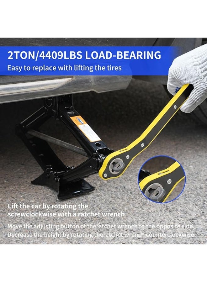 Car Jack Kit Scissor Jack for Car 2 Ton (4409 Lbs) - Complete 15-Piece Tire Changing Kit with Lug Wrench - Essential Car Emergency Tool for Truck & SUV - Image 4